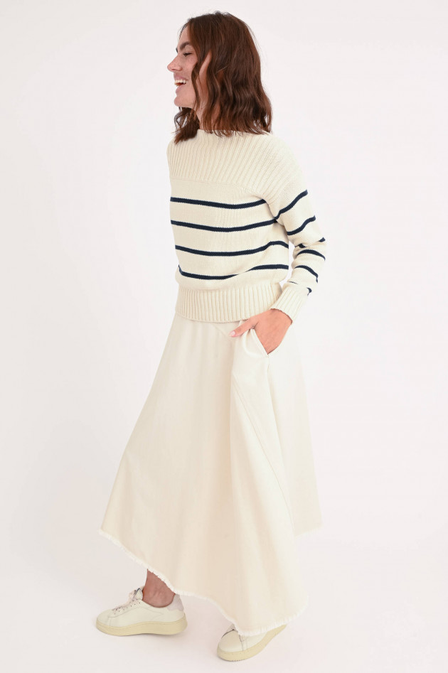 Max Mara Weekend Gestreifter Pullover in Creme/Marine