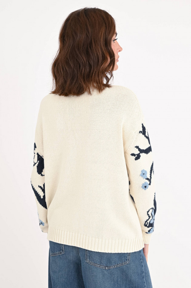 Max Mara Weekend Pullover DOLMEN in Creme/Multicolor gemustert