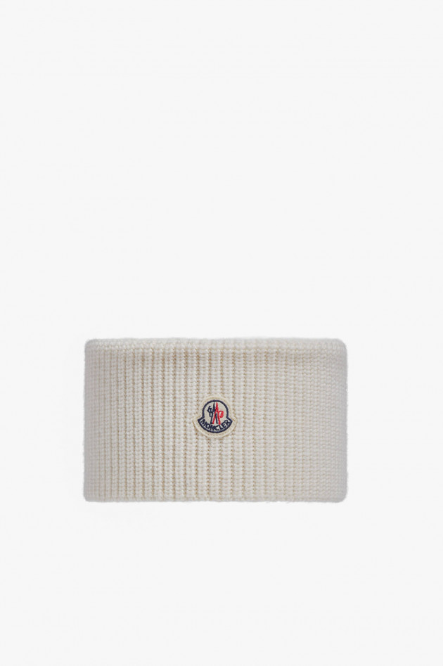 Moncler Stirnband mit Logo in Creme