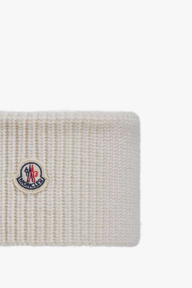 Moncler Stirnband mit Logo in Creme