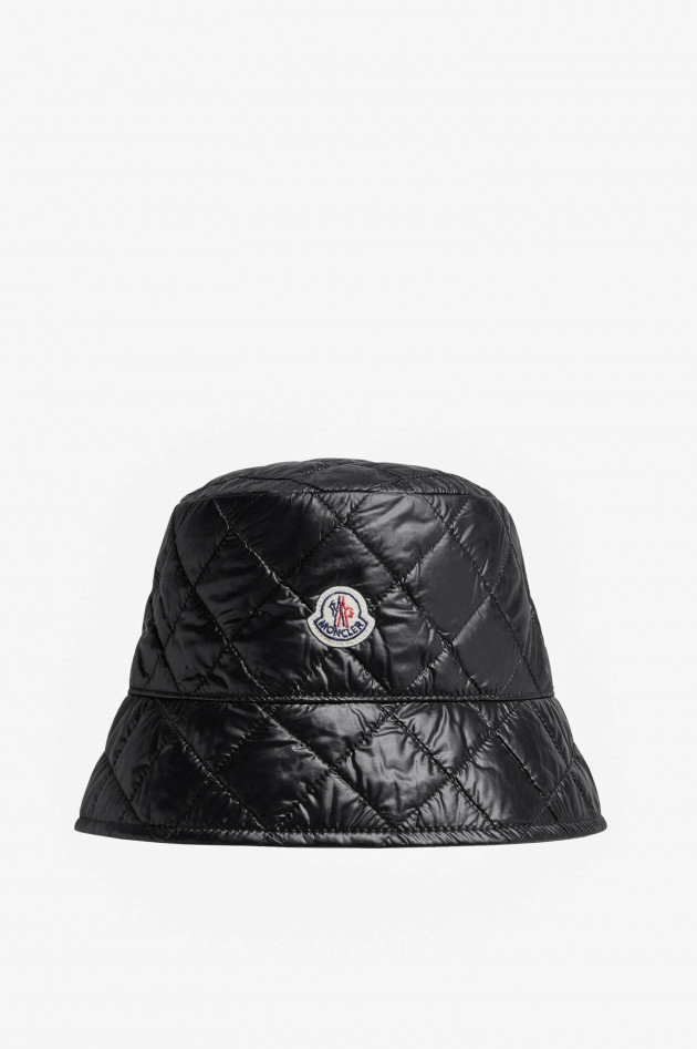 Moncler Gesteppter Bucket Hat in Schwarz