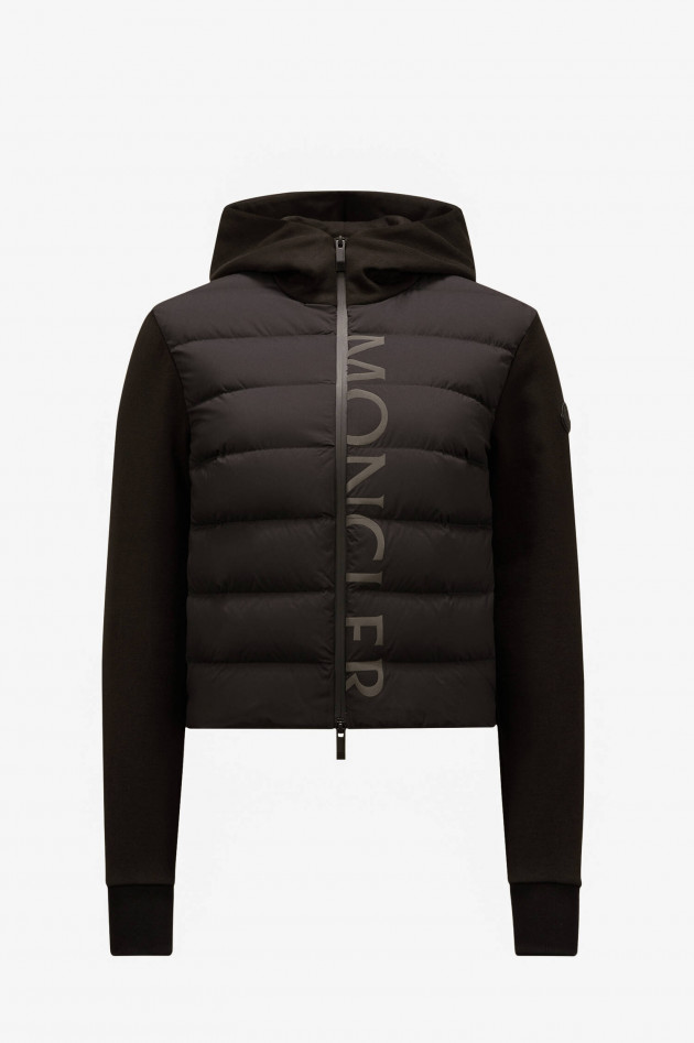 Moncler Hybridjacke mit Schriftzug in Schwarz