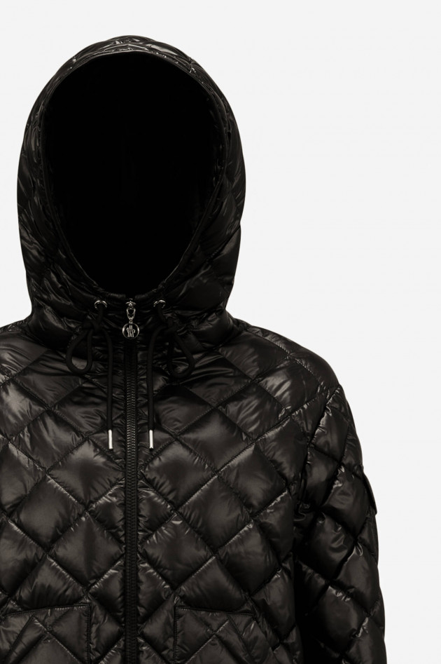 Moncler Overshirt mit Rauten-Steppnähten in Schwarz