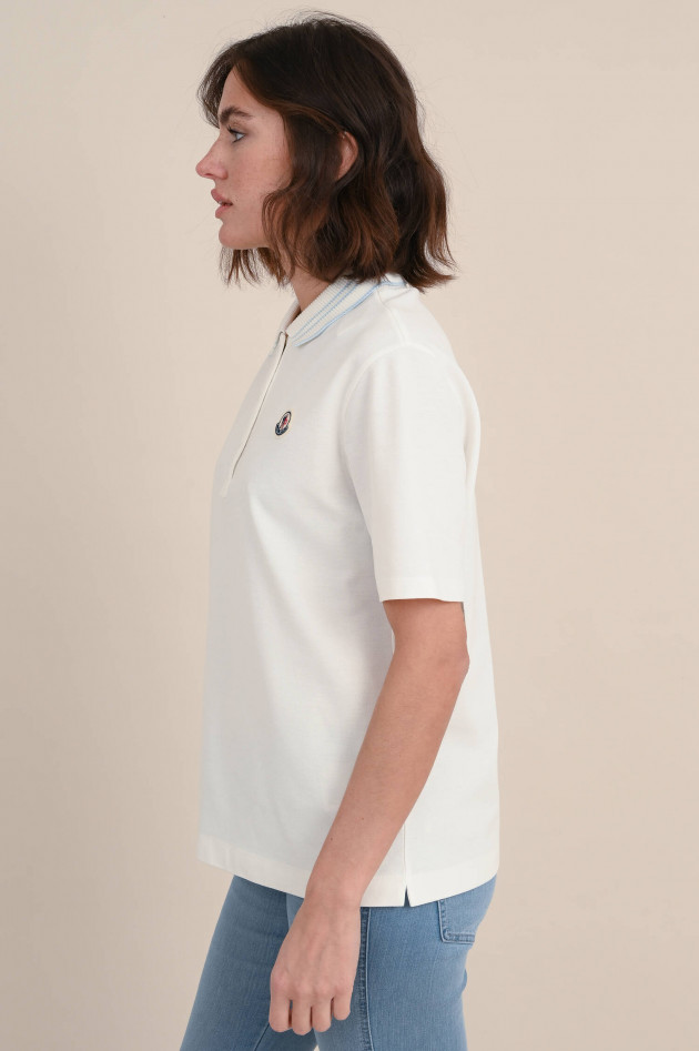 Moncler Poloshirt mit Streifen-Details in Weiß