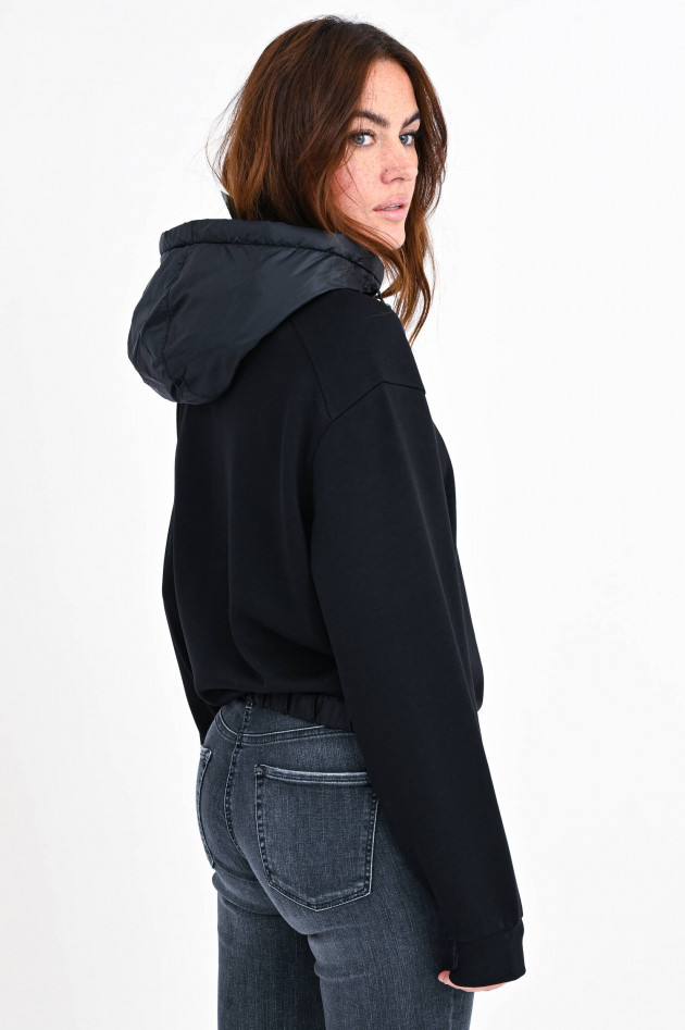 Moncler Sweater mit abnehmbarer Kapuze in Schwarz