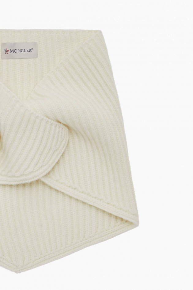 Moncler Dreieckstuch aus Woll-Cashmere-Mix in Creme