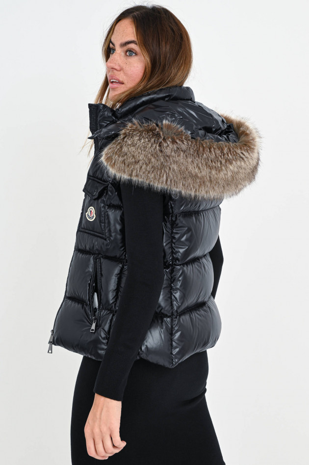 Moncler Gilet BALABIO mit Fuchspelz in Schwarz