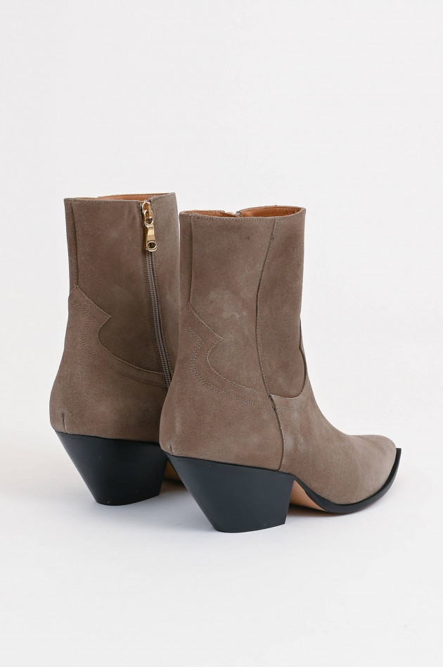 Pao Cowboystiefel aus Wildleder in Taupe