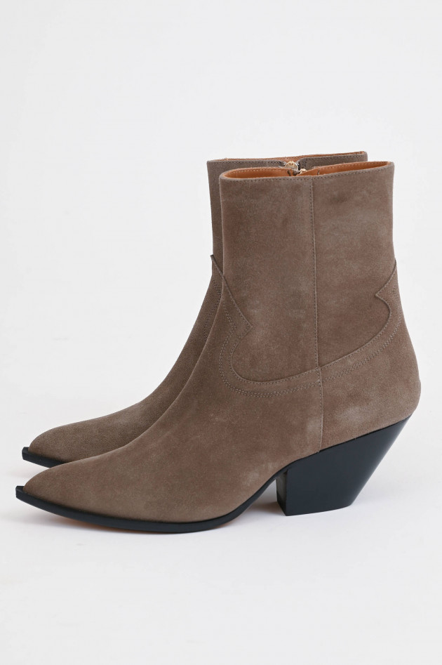 Pao Cowboystiefel aus Wildleder in Taupe