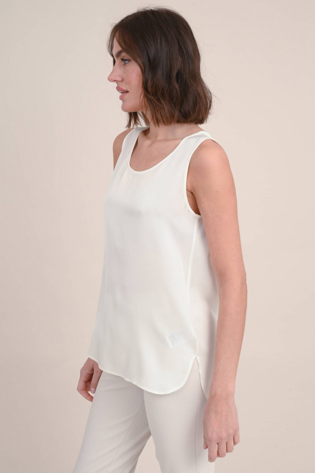 Repeat Top aus Seide in Creme