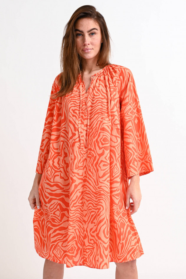 Robert Friedman Kleid im Zebra-Design in Orange