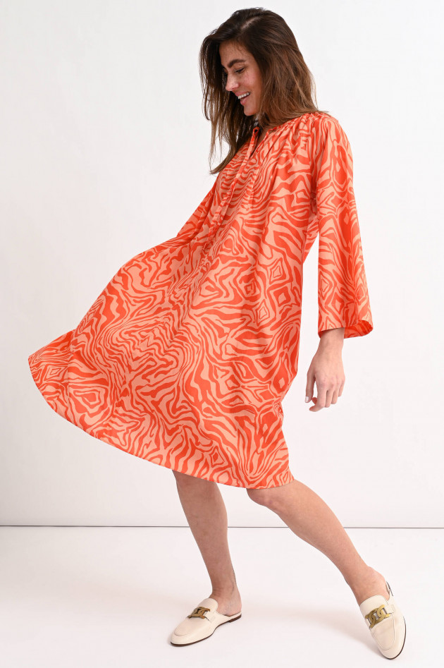 Robert Friedman Kleid im Zebra-Design in Orange