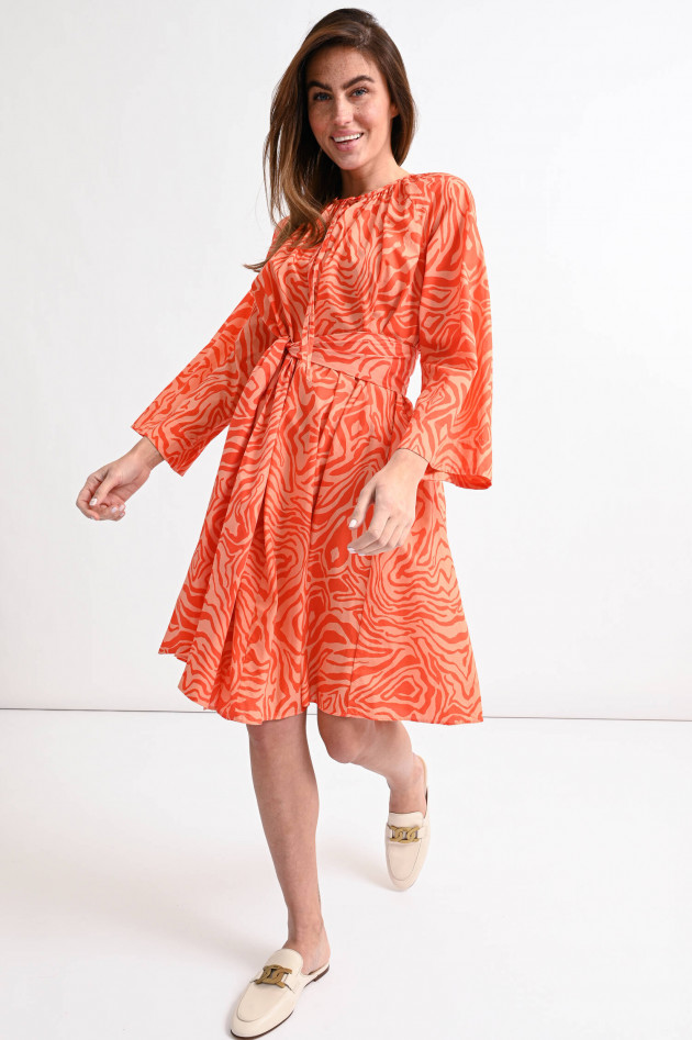 Robert Friedman Kleid im Zebra-Design in Orange