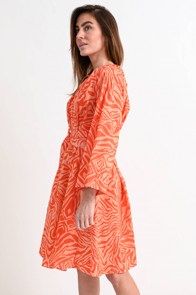 Robert Friedman Kleid im Zebra-Design in Orange