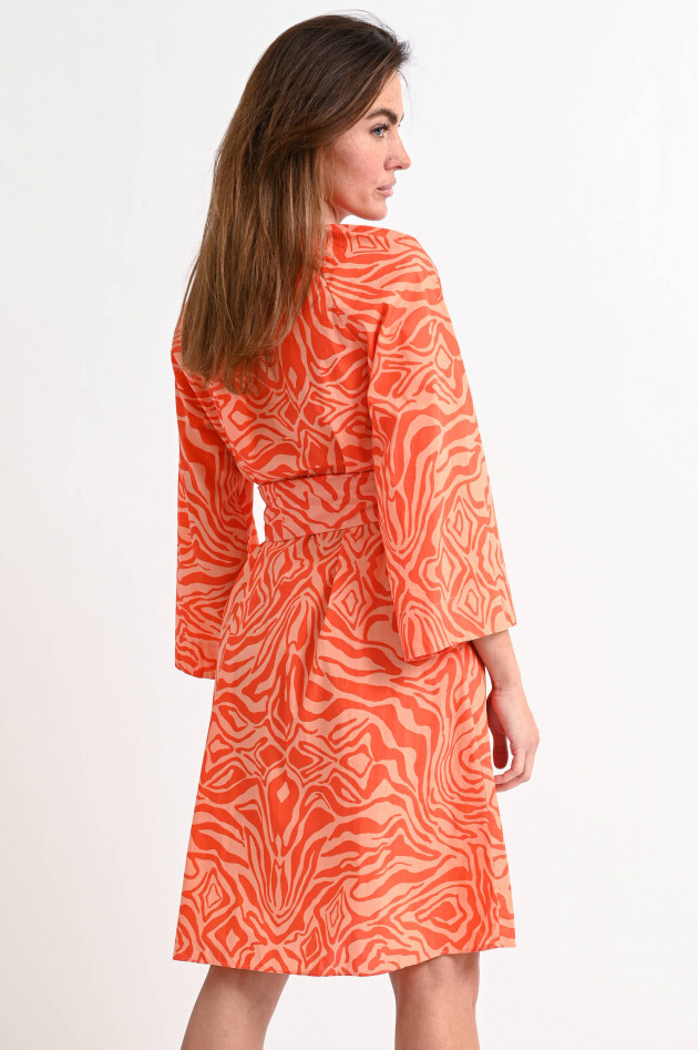 Robert Friedman Kleid im Zebra-Design in Orange