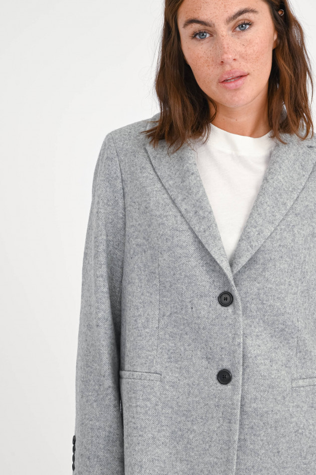 Rosso 35 Blazer aus Woll-Cashmere-Mix in Grau meliert