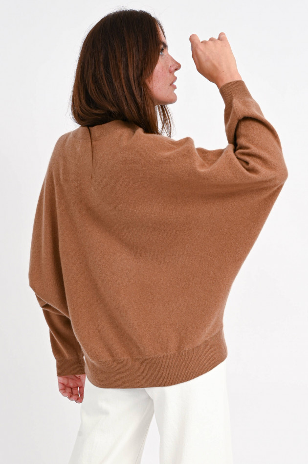 Sincerely Cashmere Pullover mit Fledermausarm in Cognac