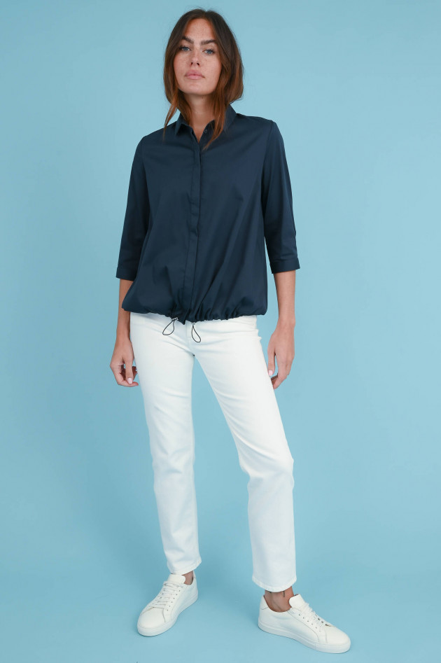 Soluzione Bluse aus Baumwoll-Stretch in Navy