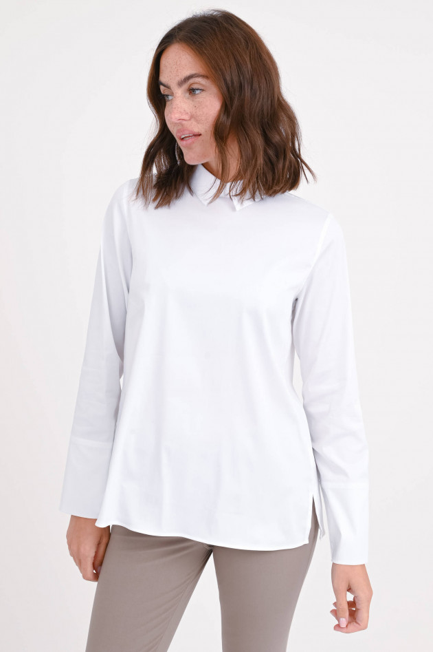 Soluzione Bluse mit Hemdkragen in Weiß