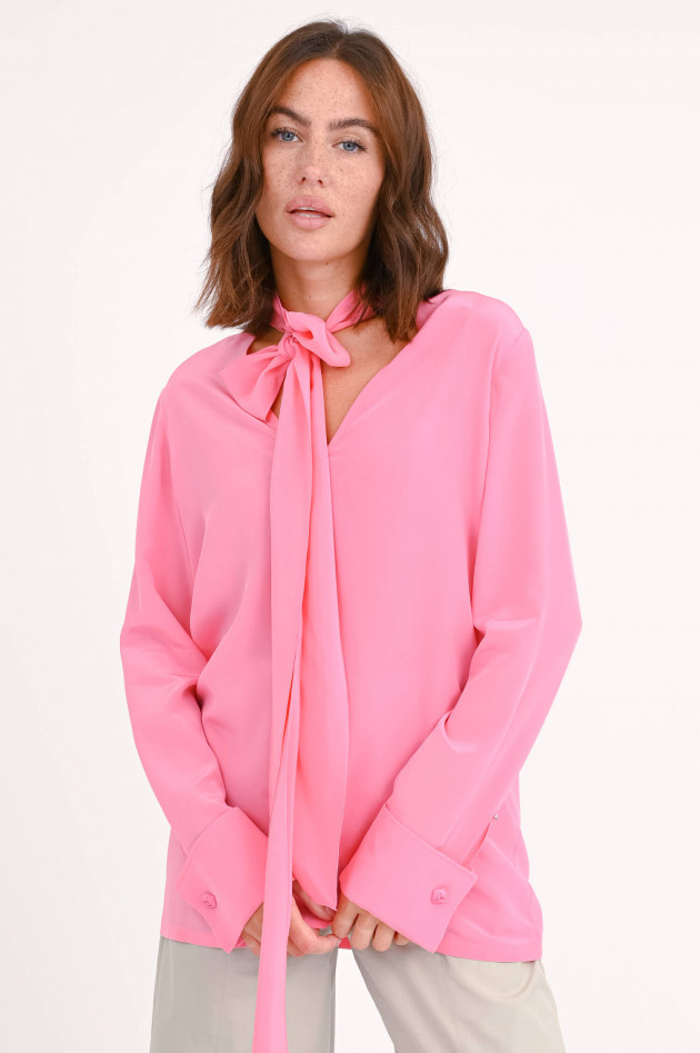 Sportmax Seiden-Schluppenbluse ELLENI in Hot Pink