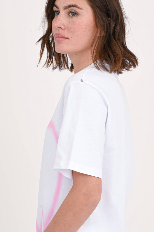 Sportmax Shirt LUIS mit Herzaufdruck in Weiß/Rosa