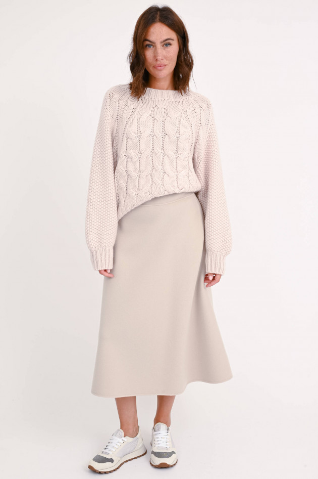 Stephan Boya Cashmere-Pullover mit Zopfmuster in Nude