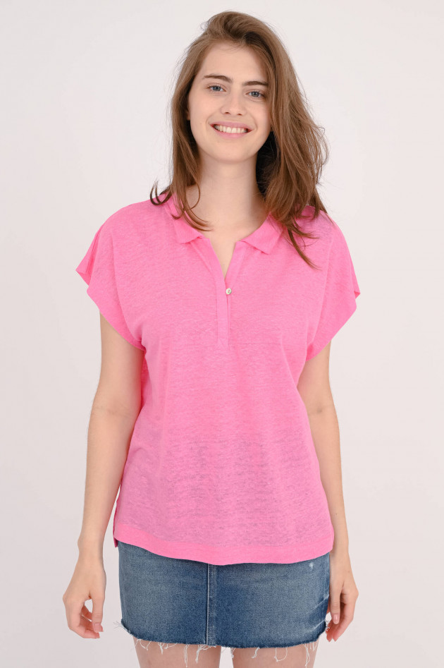 The Shirt Projekt Munich Polo-Shirt aus Leinen in Pink