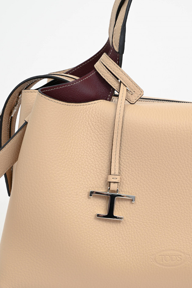 Tod's Bauletto Tasche in Creme/Bordeaux