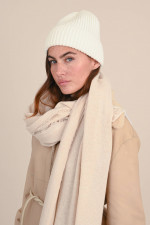 Midi-Mütze aus Cashmere in Creme