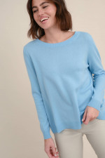 Wollmix Pullover in Hellblau