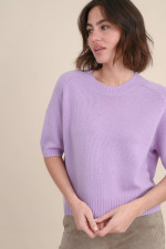 Lockeres Strickshirt aus Cashmere in Lavendel