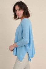 Oversize Cashmere Pullover in Hellblau