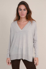 Feinstrick Pullover in Greige