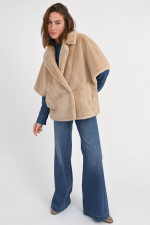 Cape ORS aus Kunstpelz in Beige