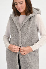 Langes Teddy-Gilet YOGI in Grau