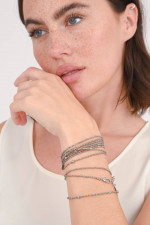 Halskette/Wickelarmband in Taupe