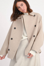 Jacke aus Cashmere-Woll-Mix in hellem Beige