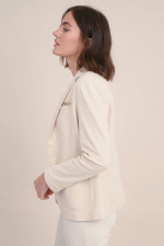 Taillierter Blazer mit Struktur in Creme