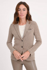 Blazer mit Struktur in Hellbraun meliert