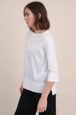 Shirt mit 3/4-Arm in Weiß