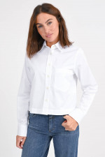 Cropped Bluse in Weiß