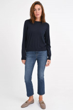 Feinstrick-Pullover aus Woll-Cashmere in Navy