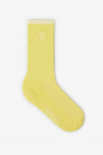 Hohe Socken mit Logo-Detail in Gelb/Weiß