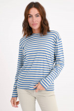 Gestreiftes Shirt in Blau/Natur