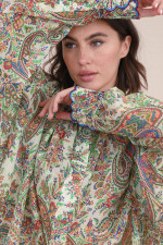 Bluse mit Paisleymuster in Natur/Multicolor