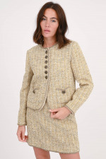 Jacke aus Tweed-Bouclé in Multicolor/Gold