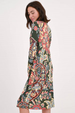 Midi-Kleid mit Allover-Print in Grün/Multicolor