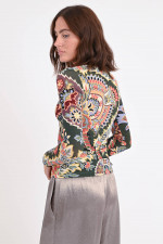 Langarmshirt aus Woll-Mix in Multicolor