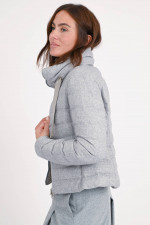 Steppjacke aus Seide-Cashmere-Mix in hellem Grau