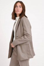 Lederblazer in Taupe